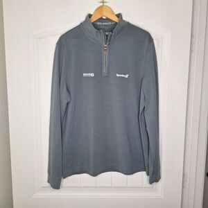 Rhone Commuter 1/4 Zip Pullover Sweater Mens XL Gray Midweight Logos